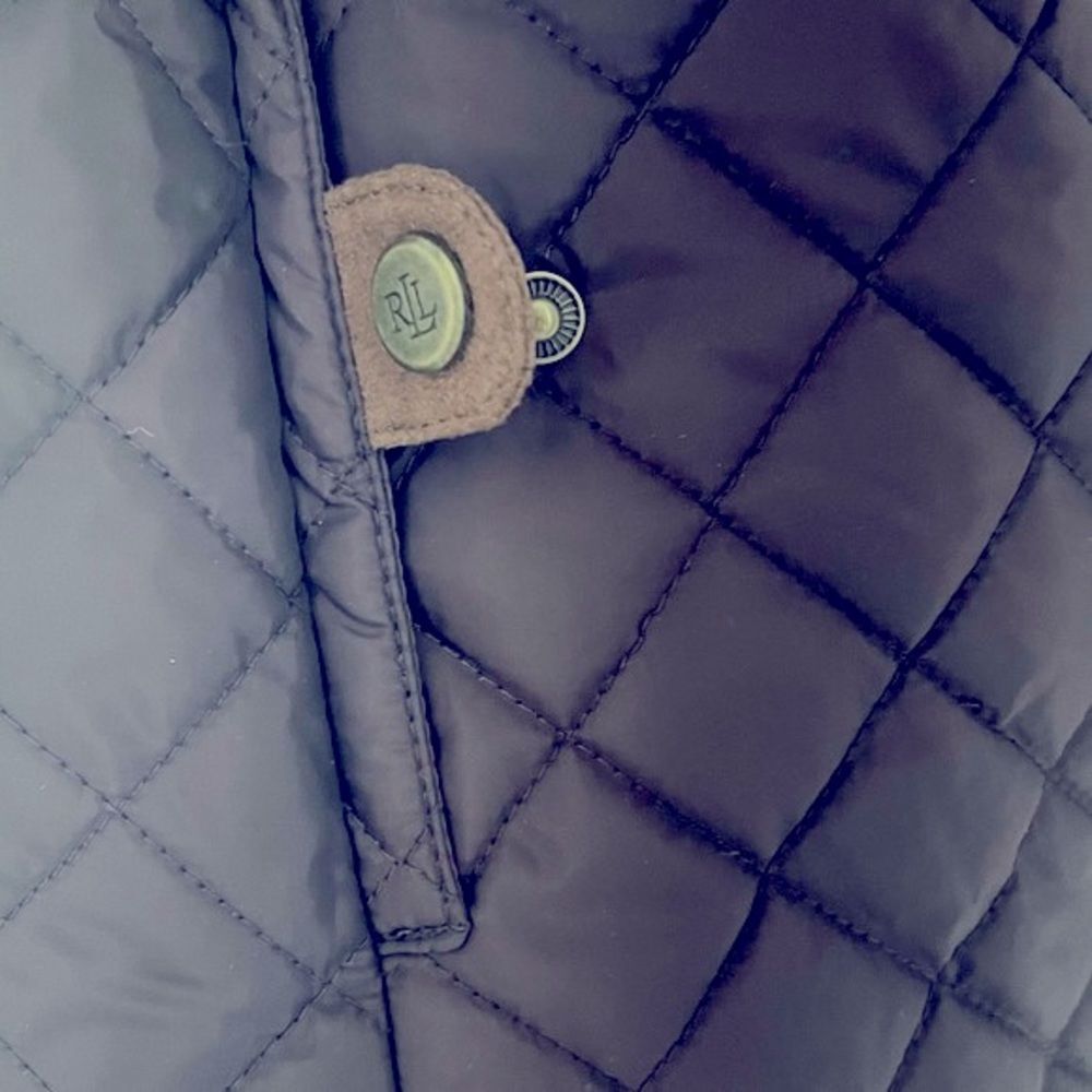 Lauren Ralph Lauren Faux-Leather-Trim Hooded Quilted Coat, Size S New w/Tag - Picture 15 of 16